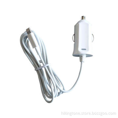 Car charger cable for iPhone, input DC 12-24V, output DC 5V/2.4A